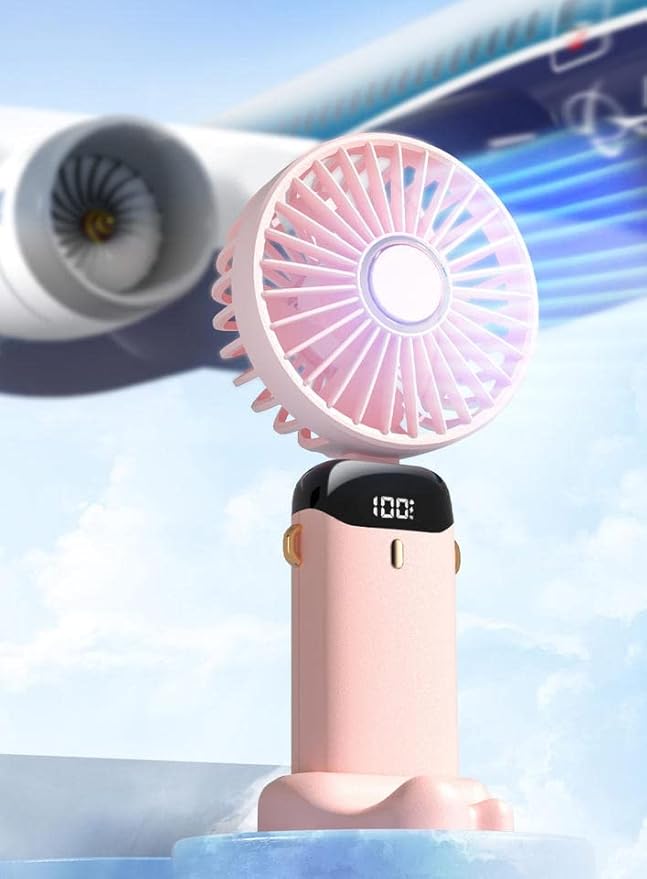 Handheld Mini Fan with LED Display