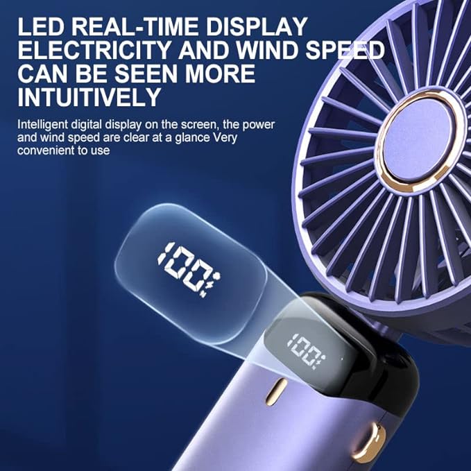 Handheld Mini Fan with LED Display